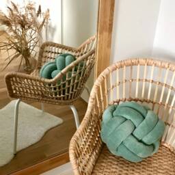 Sage Green Knot Cushion, Scandinavian Minimalist Design Reversible Pillow 2In1 - thumbnail 3