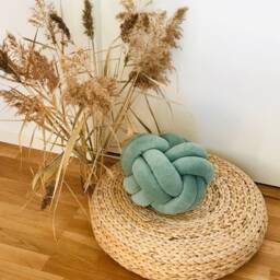 Sage Green Knot Cushion, Scandinavian Minimalist Design Reversible Pillow 2In1 - thumbnail 2