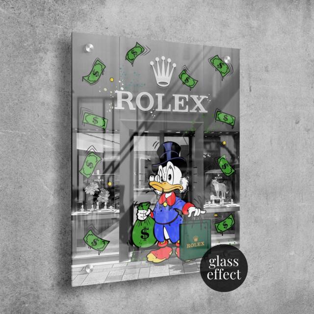 Watch Art - Glass Effect Alec Monopoly Inspired - Wall Decor Pop Luxury Home - image 1