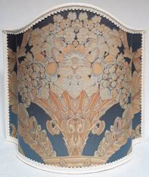 Venetian Lamp Shade Blue Silk Damask Rubelli Labuan Pattern Half Lampshade - Handmade in Italy - thumbnail 1