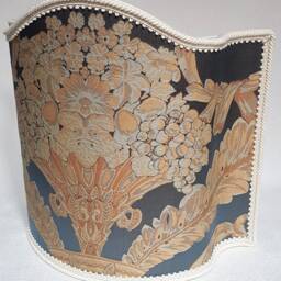 Venetian Lamp Shade Blue Silk Damask Rubelli Labuan Pattern Half Lampshade - Handmade in Italy - thumbnail 4