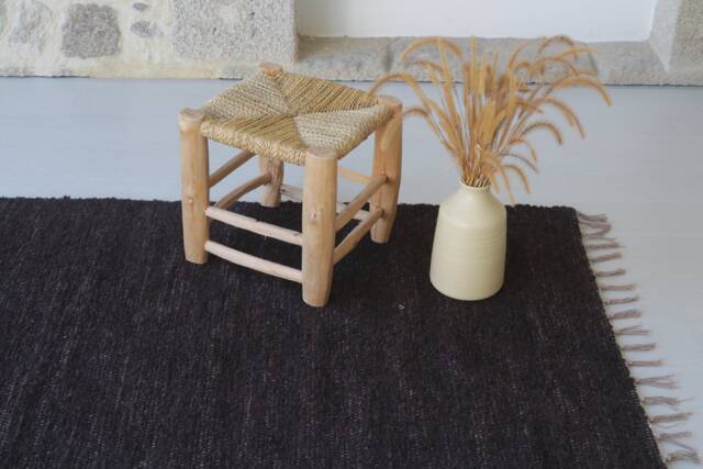 Medium Brown Rug 100x150 cm, Bedroom Rug, Kids Kitchen Living Room Portuguese Thick Boho Brauner Teppich - image 1