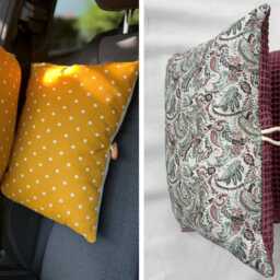 Car Pillow - Travel Seat Belt Reversible Many Colors & Patterns/Customizable - thumbnail 3