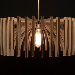 Wood Ceiling Lamp, Pendant Light, Wooden Fixture, Modern Design, Kitchen Island, Scandinavian Style, Hanging Natural Oak - thumbnail 3