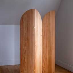 Douglas Fir Room Divider Handmade Folding Screen - Memphis Design - thumbnail 3