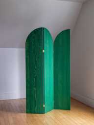 Douglas Fir Room Divider Handmade Folding Screen - Memphis Design - thumbnail 1