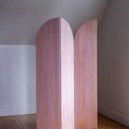 Douglas Fir Room Divider Handmade Folding Screen - Memphis Design - thumbnail 2