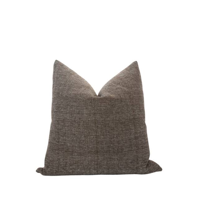 Harvey -- Brown Handwoven Pillow Cover, Textured Pillow, Moody Fall Decor, Dark Neutral Masculine - image 1