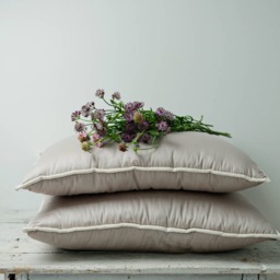 Organic King Bed Pillow Handmade Wool-Filled Cotton Sateen - Us Duty Paid - thumbnail 3