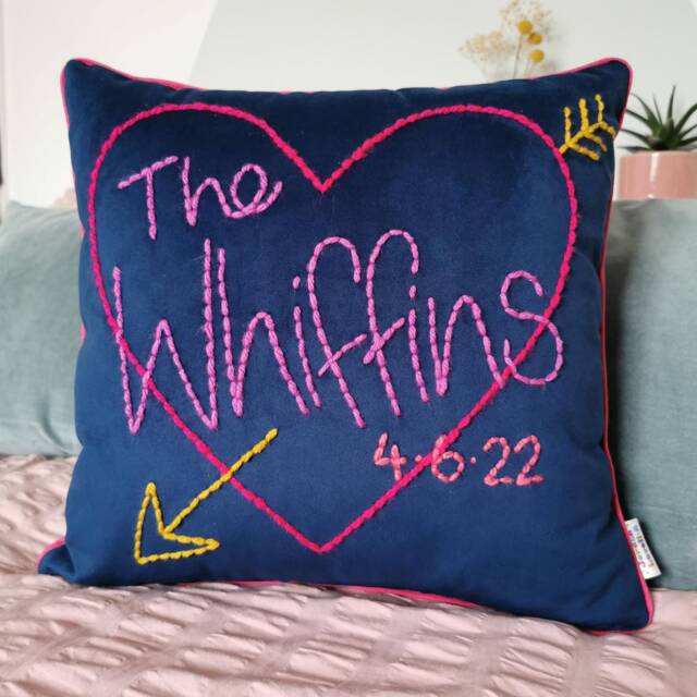 Couple Love Heart Velvet Cushion - image 1