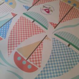 Sailing Boat Nursery Wall Decals Fabric Art Stickers - thumbnail 3