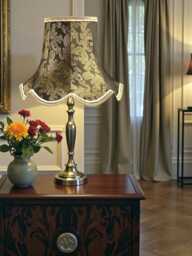 Handcrafted Dark Bronze Paisley Fabric Lampshade Handmade in Great Britain By British Artisans
