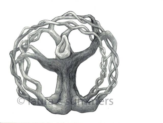 Interconnected Celtic Knot Unitarian Universalist Uu Tree Of Life Interdependent Web Existence Print Or Original Pencil Drawing - image 1