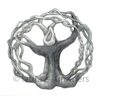 Interconnected  Celtic Knot Unitarian Universalist Uu Tree Of Life Interdependent Web Existence Print Or Original Pencil Drawing - thumbnail 1