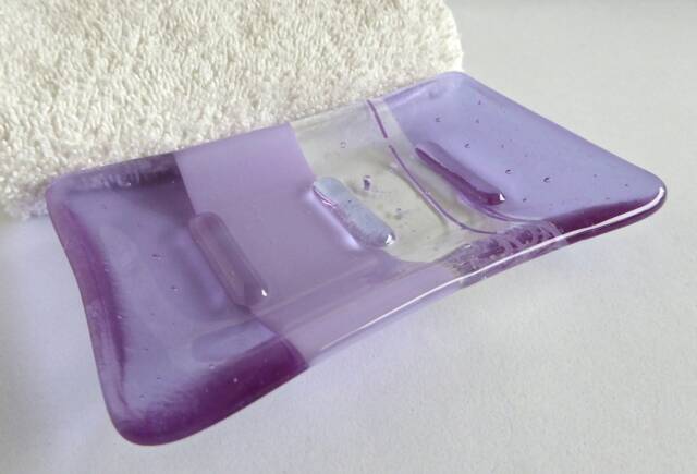 Fused Glass Soap Dish in Lavender By Bprdesigns - image 1