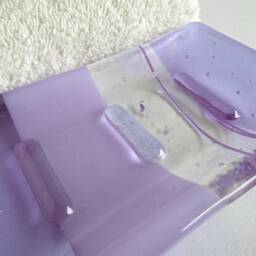 Fused Glass Soap Dish in Lavender By Bprdesigns - thumbnail 3