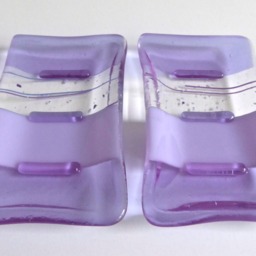 Fused Glass Soap Dish in Lavender By Bprdesigns - thumbnail 4