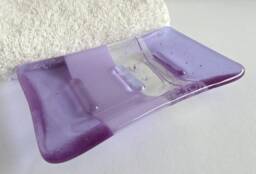 Fused Glass Soap Dish in Lavender By Bprdesigns - thumbnail 1