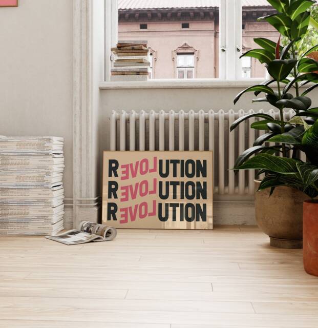 Revolution Print Poster Print, Love Bold Wall Art Typography Poster, Alternative Art, Eclectic - image 1