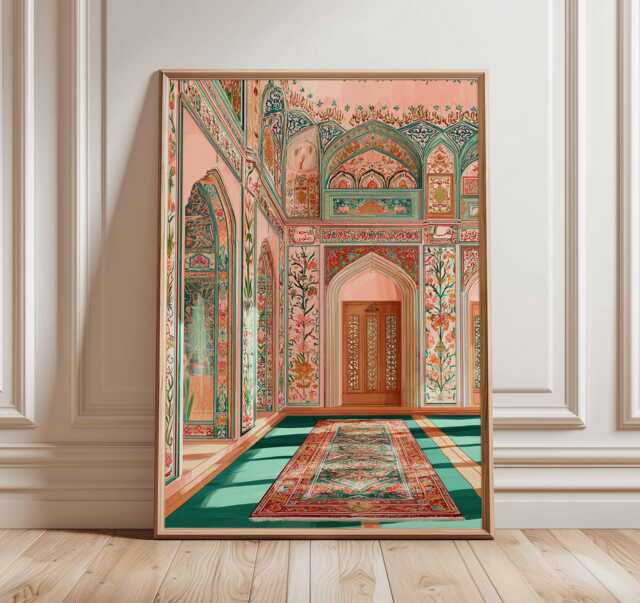 Islamic Prayer Room Wall Art, Muslim Architecture Print, Middle Eastern Decor, Mosque Poster, Art Prints - image 1