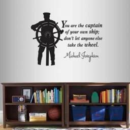 In-Style Decals Wall Vinyl Decal Home Decor Art Sticker You Are Captain Of Your Own Ship Quote Wheel Removable Mural Unique Design 277 - thumbnail 1