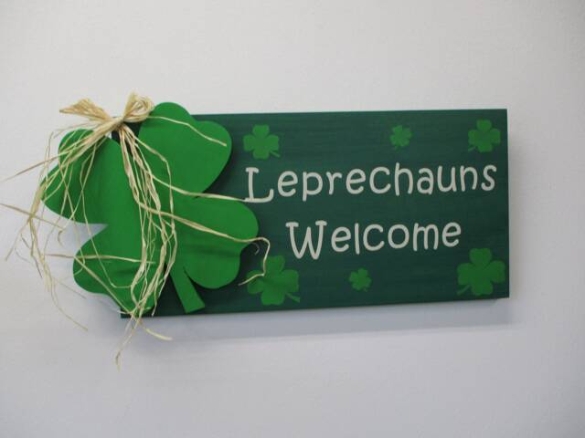Leprechauns Welcome Sign - St. Patrick's Day Wood Wall Decor- Irish Holiday Decoration - image 1