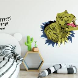 T-Rex 3D Hole Dinosaur Wall Sticker - thumbnail 2