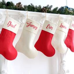 Family Christmas Stockings, Linen Stocking, Minimalist Christmas Stocking Personalized, Custom Name Stocking - thumbnail 2