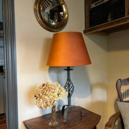 Burnt Orange Velvet Empire Lampshade, Coolie Ceiling Light Shade - thumbnail 3