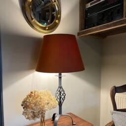 Burnt Orange Velvet Empire Lampshade, Coolie Ceiling Light Shade - thumbnail 2