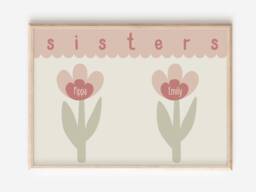 Personalised Sisters Prints. Flower Name Print For Girls Bedroom, Nursery Or Playroom - Print Only - thumbnail 1