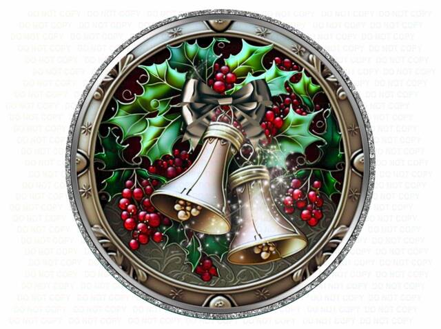 Xmas Bells Wreath Sign, Christmas Carol Merry Xmas Wreath, Jingle Bells - image 1