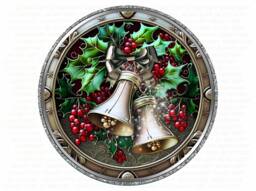 Xmas Bells Wreath Sign, Christmas Carol Merry Xmas Wreath, Jingle Bells - thumbnail 1