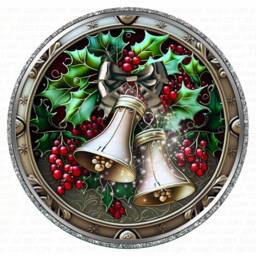 Xmas Bells Wreath Sign, Christmas Carol Merry Xmas Wreath, Jingle Bells - thumbnail 2
