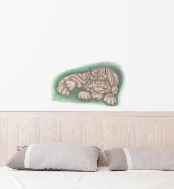 Lynx The Big Cat Wall Sticker Decal - Kids Stickers, Animals Childrens Decals, Art, Room, Girl, Boy