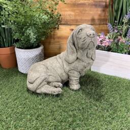 Stone Garden Bassett Hound Dog Statue Ornament - thumbnail 2