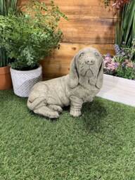 Stone Garden Bassett Hound Dog Statue Ornament - thumbnail 1