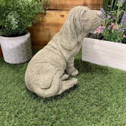 Stone Garden Bassett Hound Dog Statue Ornament - thumbnail 3