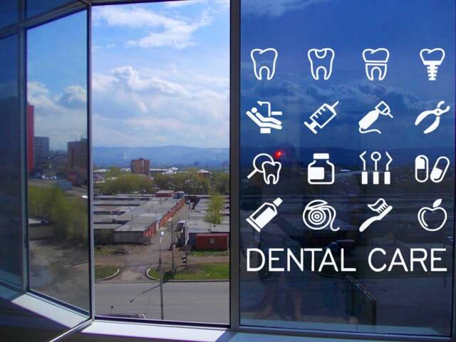 Dental Clinic Wall Decal Tooth Decor, Removable Vinyl Sticker, 1287 - image 1