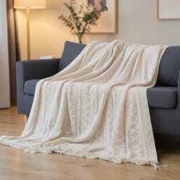Scandinavian Boho Tassel Blanket Woven Sofa Throw, Cozy Bed Accent