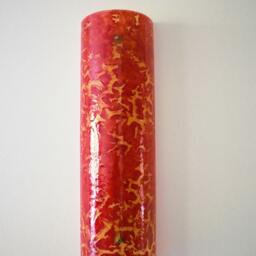 Fused Glass Wall Decoration. Red Crackle Glass, Semi-Circle Design - thumbnail 4