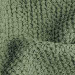 Forest Green Waffle Linen Blanket - Deep Sofa Throw Cozy Couch Cover Natural Stonewashed Bed Earthy Home Decor Layer - thumbnail 3