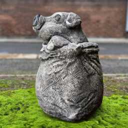 Pig in Sack Statue Funny Pig Sculpture Stone Bag Decor Garden Ornament Farm Animal Figurine Lover Gift Yard Art Handmade - thumbnail 4