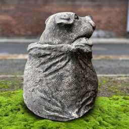 Pig in Sack Statue Funny Pig Sculpture Stone Bag Decor Garden Ornament Farm Animal Figurine Lover Gift Yard Art Handmade - thumbnail 2
