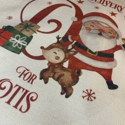 Personalised Initial Holiday Sack, Custom Santa Stocking, Linen Gift Pouch, Ceramic Bauble - thumbnail 4