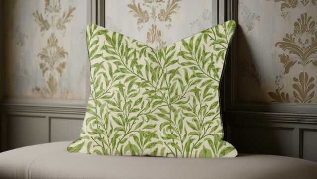 William Morris Bough Sage Cushion, Handmade Pillow, Decorative Scatter Arts & Crafts Sofa Cushion - image 1