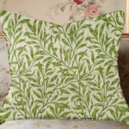 William Morris Bough Sage Cushion, Handmade Pillow, Decorative Scatter Arts & Crafts Sofa Cushion - thumbnail 3