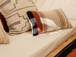 Oasis Wool Kilim Woven Throw Pillow Cover  Decorative Pillowcases Boho Gift Southwestern Sofa Lumbar 20x20 12x24 Off White Beige Brown - thumbnail 1