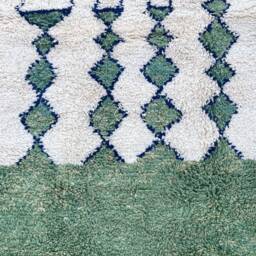 Beni Ourain Rug - Green Berber Wool Carpet, Handmade Moroccan - thumbnail 4