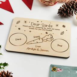 Personalized Christmas Eve Board Birch Santa Plate - thumbnail 3